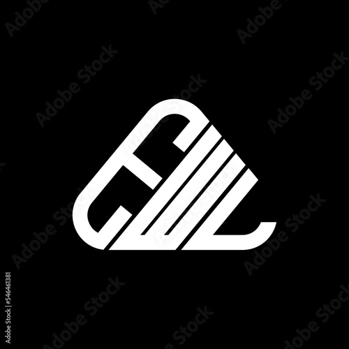 EWL letter logo creative design with vector graphic, EWL simple and modern logo in round triangle shape. photo