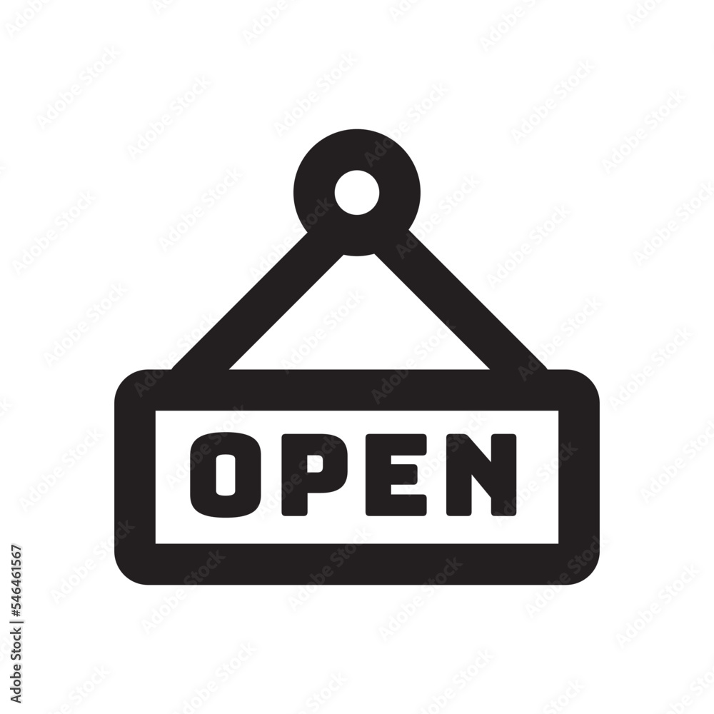 Shop Open Icon Outline Style Shop Open Icon Outline Style