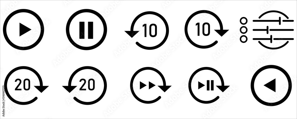 set icon style button play forward and backward symple, sign vector illustration set icon style button play forward and backward symple, sign vector illustration