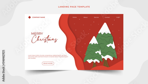 Christmas season celebration landing page template Vector illustration,best Modern web page design concept layout for website, Brochure cover, banner.