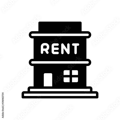 Black solid icon for rentals