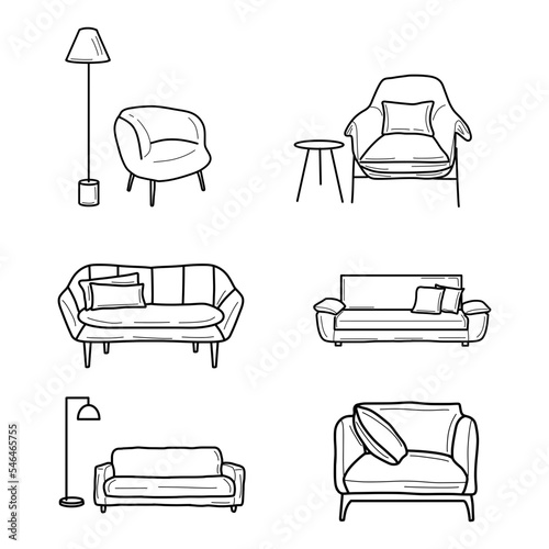 Doodle furniture of living room