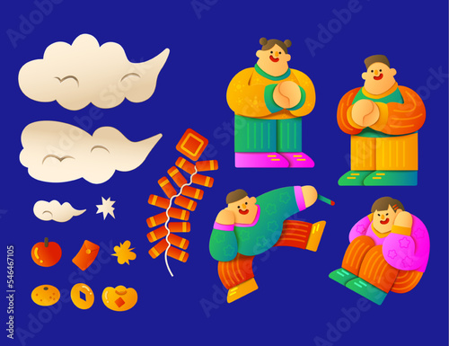 Chinese new year papercut elements 