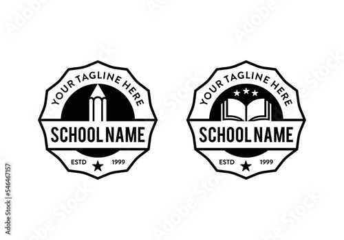 Emblem badge logo design template for school  university
