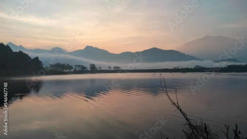 sunset over the lake