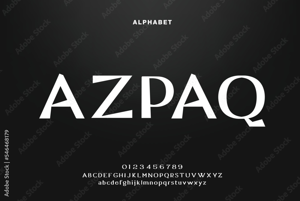 Fototapeta premium Modern font design, trendy alphabet letters and numbers