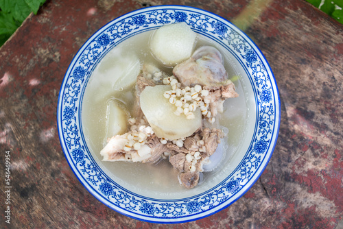 Summer Dehumidification Soup Yam Barley Pork Bone Soup photo