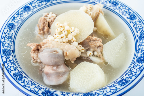 Guangdong Laohuo Soup Yam Barley Pork Bone Soup photo