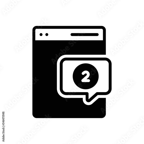 Black solid icon for comments