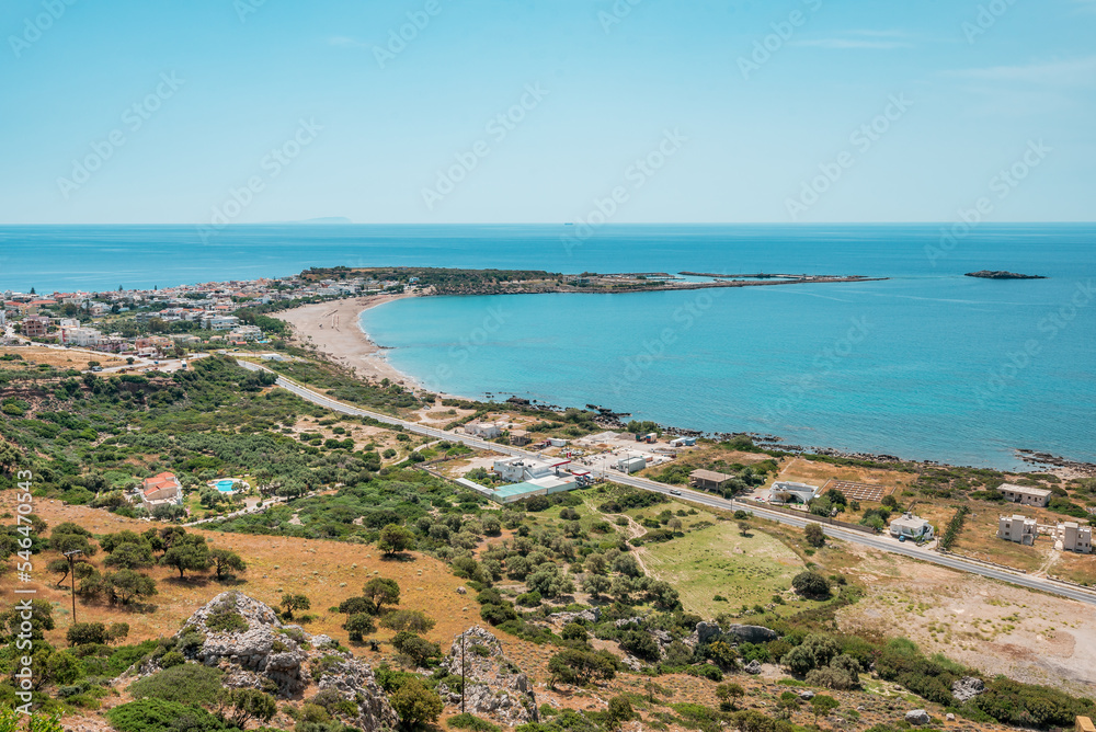 Paleochora, crete island, greece: city of palaiochora with view to white mountains and lybian sea Paleochora, crete island, greece: city of palaiochora with view to white mountains and lybian sea
