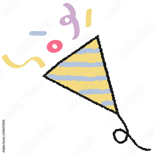 Party popper vector illustration in line filled design