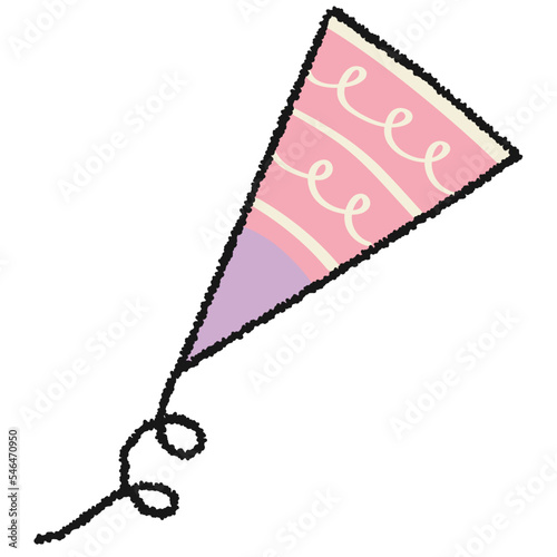 Party popper vector illustration in line filled design