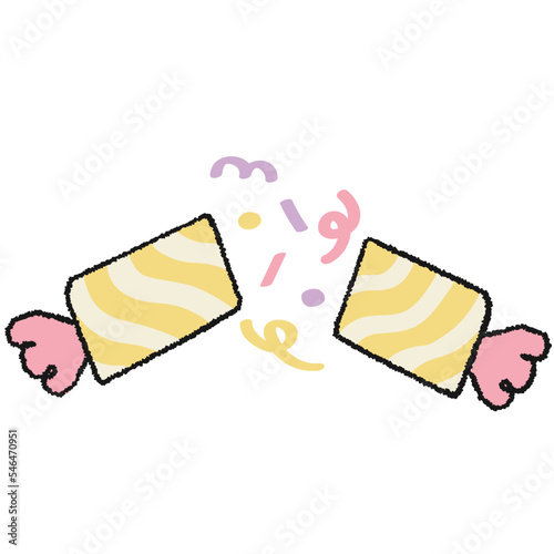 Party popper vector illustration in line filled design