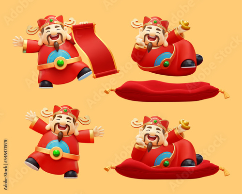 3d god of wealth set