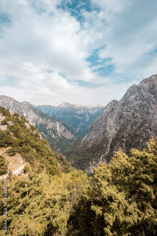 Samaria Omalos, crete island, greece: hiking path into the National Park of the cretan mountains