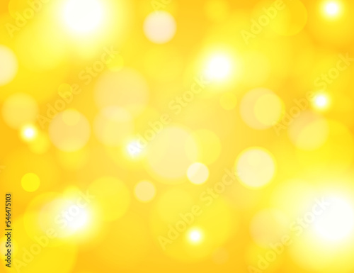 Bokeh background yellow. Abstract glitter defocused blinking. Beautiful sparks shiny ornaments with special light. Soft blur light effect wallpaper. Vector illustration.