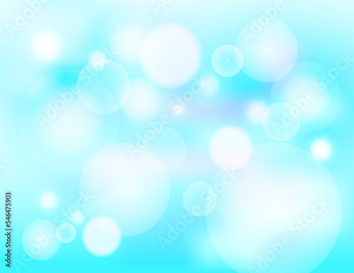 Bokeh background blue sky. Abstract glitter defocused blinking. Beautiful sparks shiny ornaments with special light. Soft blur light effect wallpaper. Vector illustration.