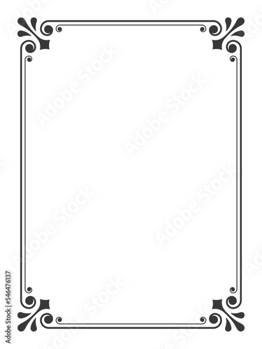 Decorative simple line double stroke frame vintage vector designs