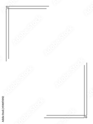 Decorative simple line double stroke frame vintage vector designs