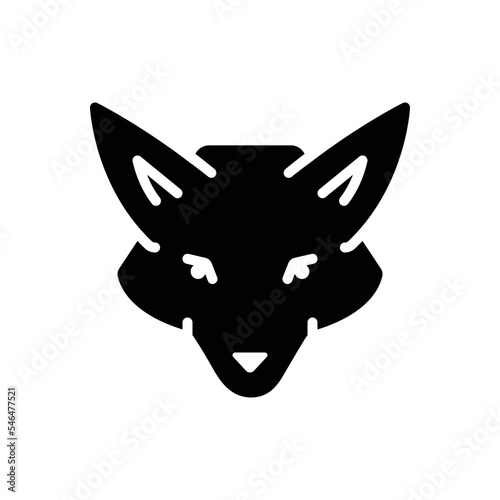 Black solid icon for fox photo