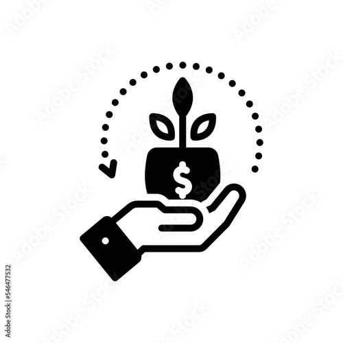 Black solid icon for given 