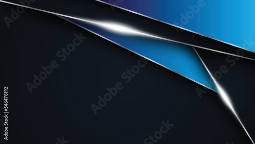 Abstract template geometric triangle. Modern dark blue background with silver lines. You can use for brochure, poster, leaftlet, banner web, presentation, book