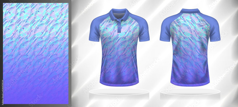 Vector sport pattern design template for Polo T-shirt front and back
