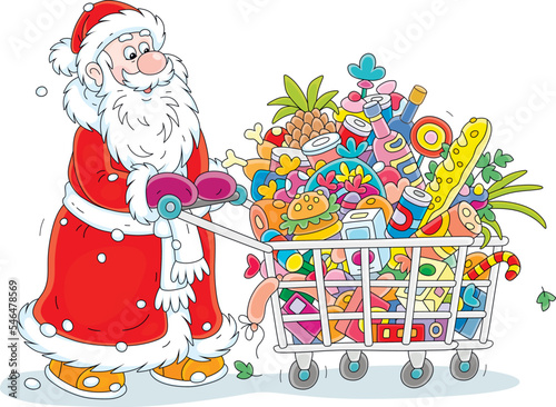 Santa Claus walking to a su...