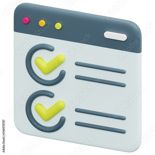 checkbox 3d render icon illustration