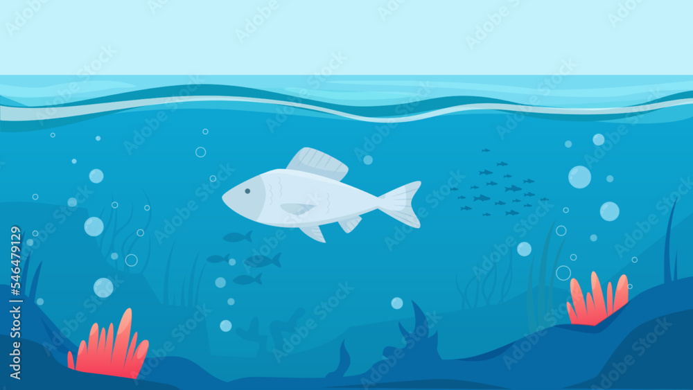 Tropical fish underwater in the aquarium . Vector illustration Stock ...