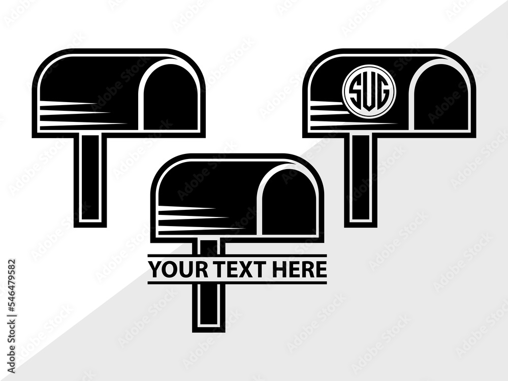 Vetor do Stock: Mailbox Monogram, Mailbox Silhouette, Mail Svg, Mailbox ...