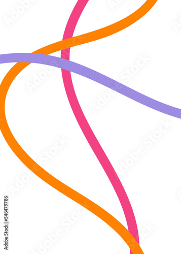 Pink Orange Purple Abstract Doodle Lines 