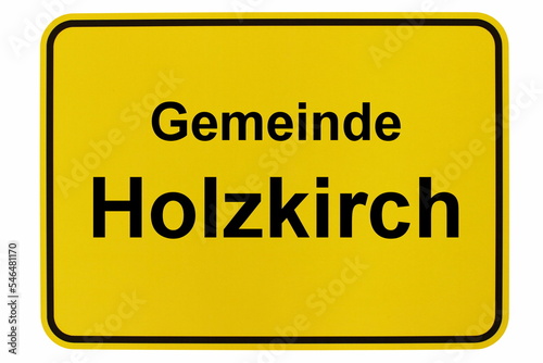 Illustration eines Ortsschildes der Gemeinde Holzkirch in Baden-Württemberg photo