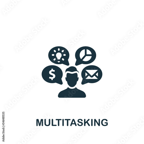 Multitasking icon. Monochrome simple Project Management icon for templates, web design and infographics
