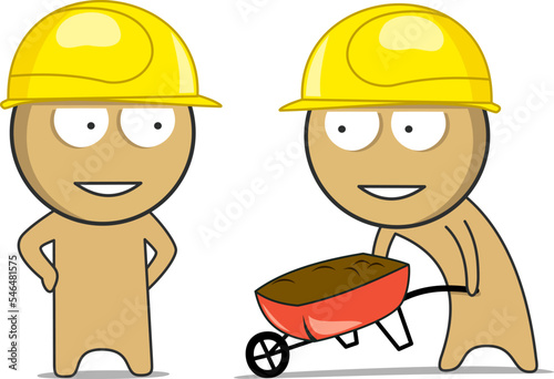 The builders are standing