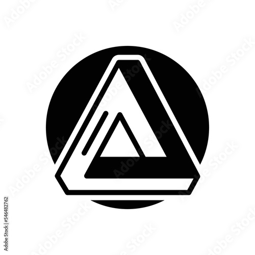 Black solid icon for delta