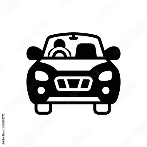 Black solid icon for driving