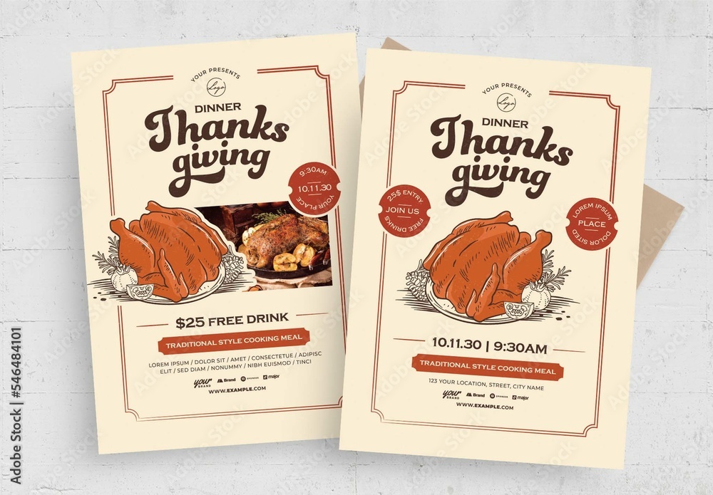 Thanksgiving Flyer.pdf Thanksgiving Flyer Template Stock Template | Adobe Stock