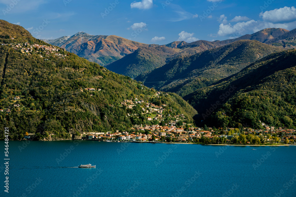 View to Luino at the Lago Maggiore in Italy