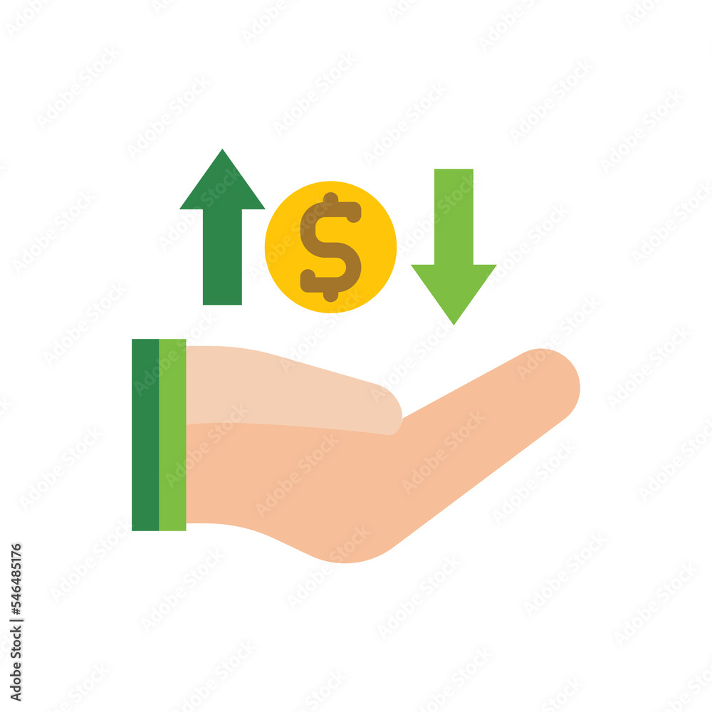 illustration vector icon earning, coin, gold, hand, transaction, money. illustration vector icon earning, coin, gold, hand, transaction, money.