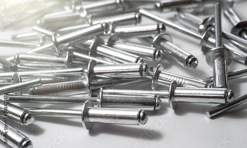 Obraz na plátně Aluminum tightening rivets close-up