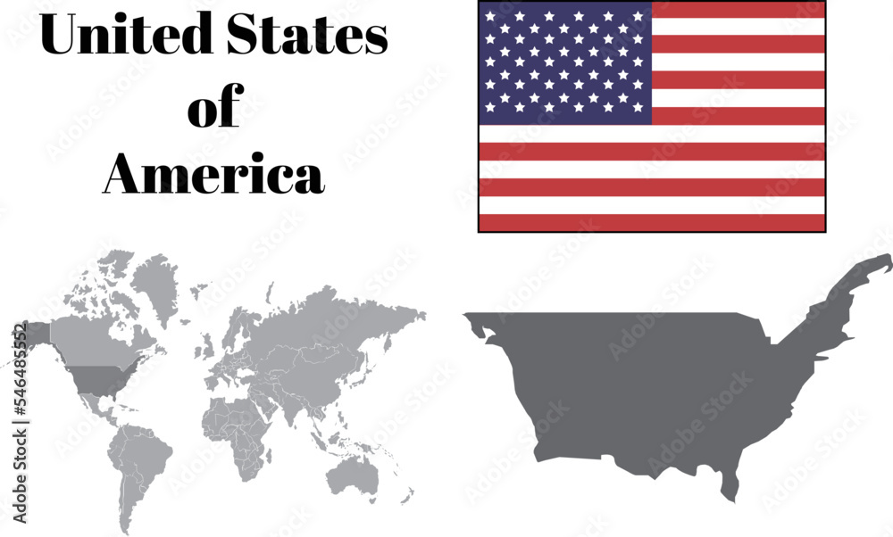 アメリカ合衆国　国旗/地図/領土