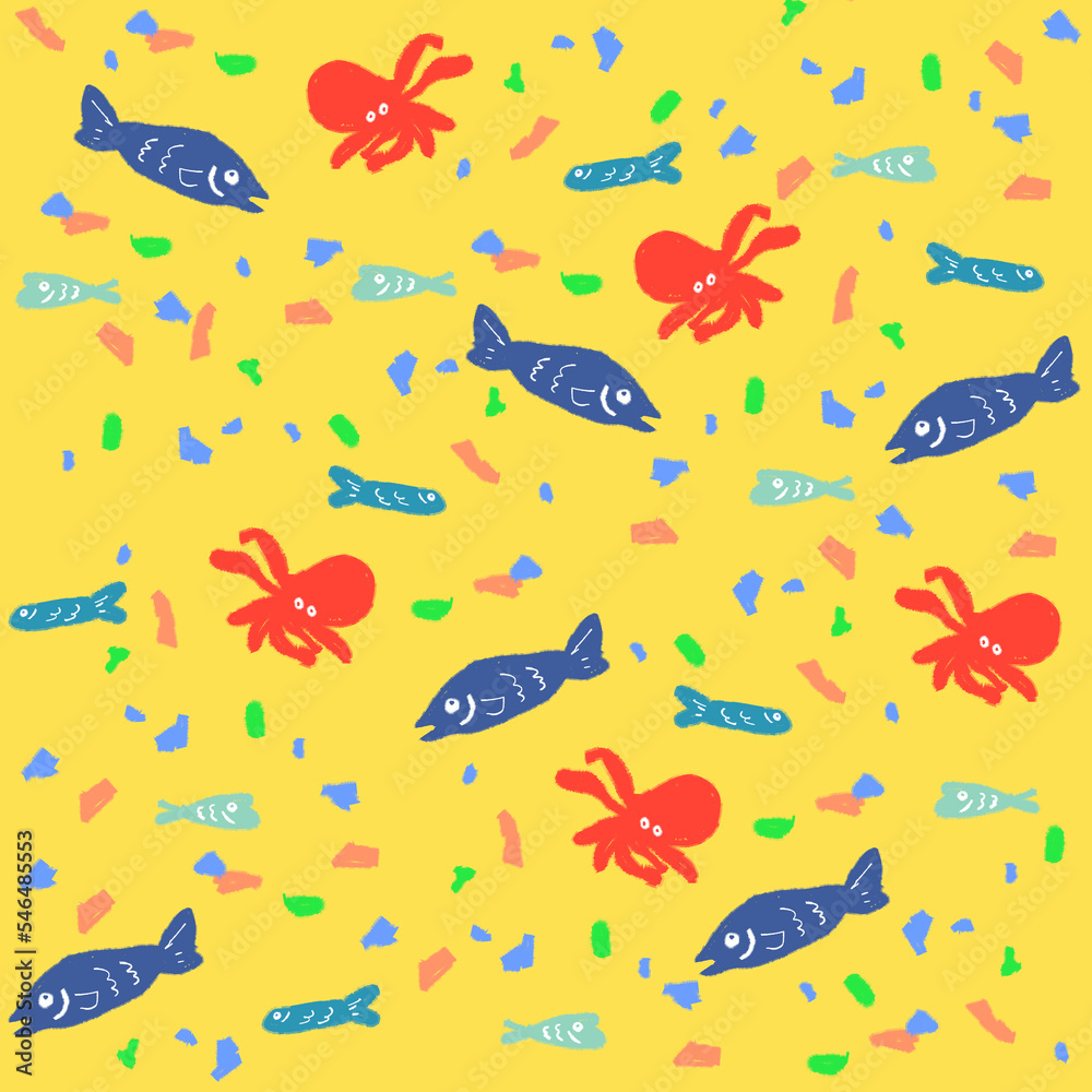 魚とタコの模様
fish and octopus pattern 魚とタコの模様
fish and octopus pattern