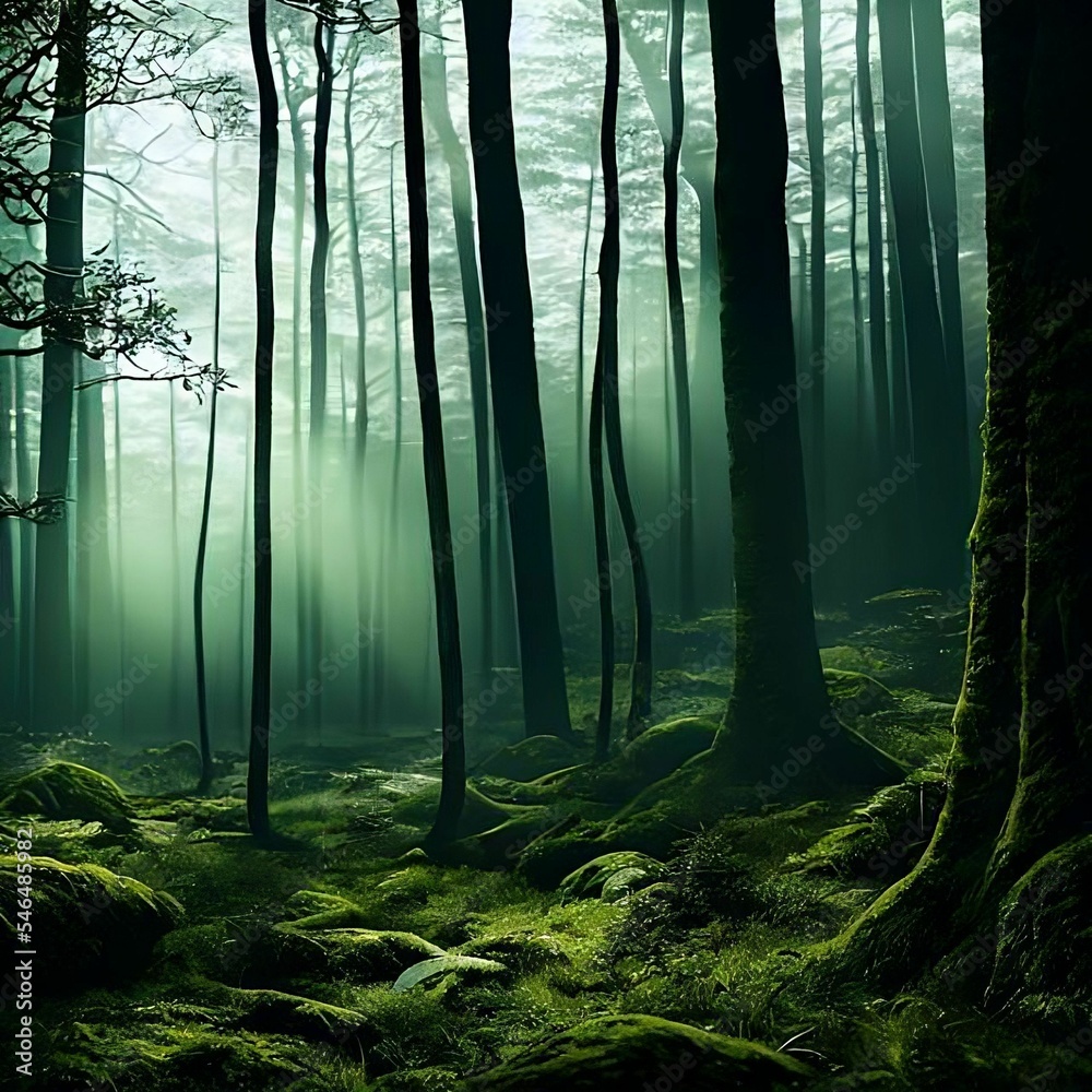 Obraz premium A trail in a mysterious forest