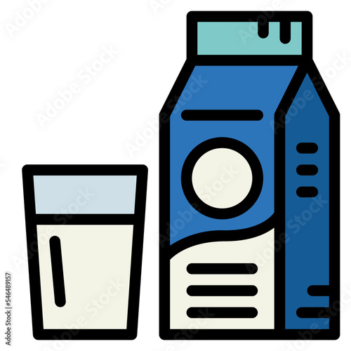 milk filled outline icon style