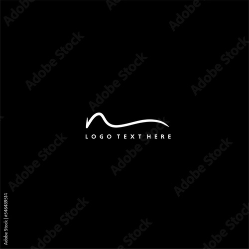 N letter logo, letter N monogram logo, hand written letters N logo