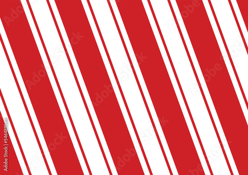 Stripes candy cane pattern. Diagonal straight lines Christmas background. Red and white peppermint wrapping paper. Simple trendy backdrop illustration