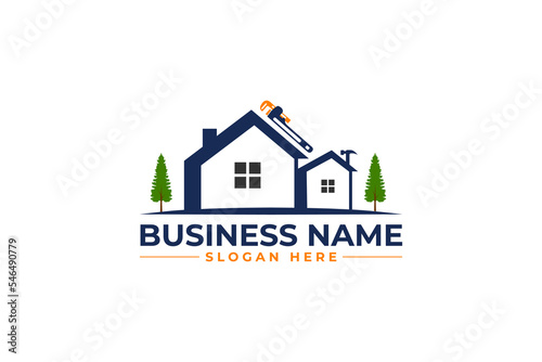 home repair, roofing, remodeling, handyman, home renovation, decor logo
