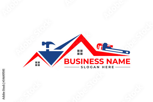 home repair, roofing, remodeling, handyman, home renovation, decor logo