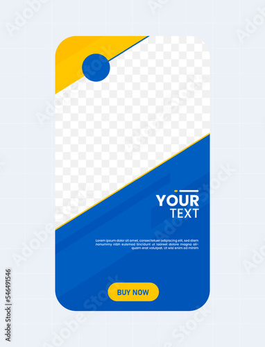 Social media post templates with blue background. Story layouts for business promotion and digital marketing.